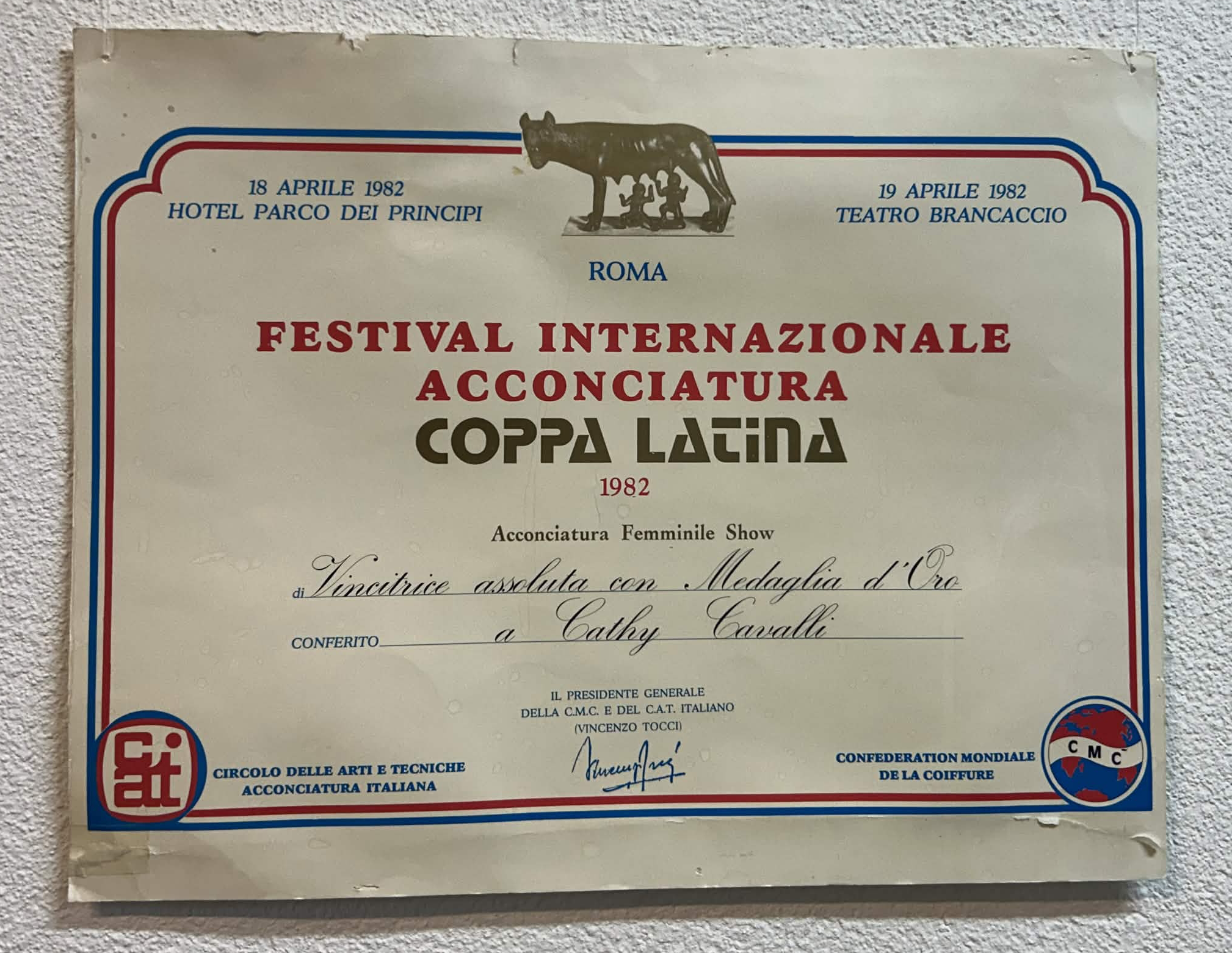 Diplôme Coppa Latina 1982